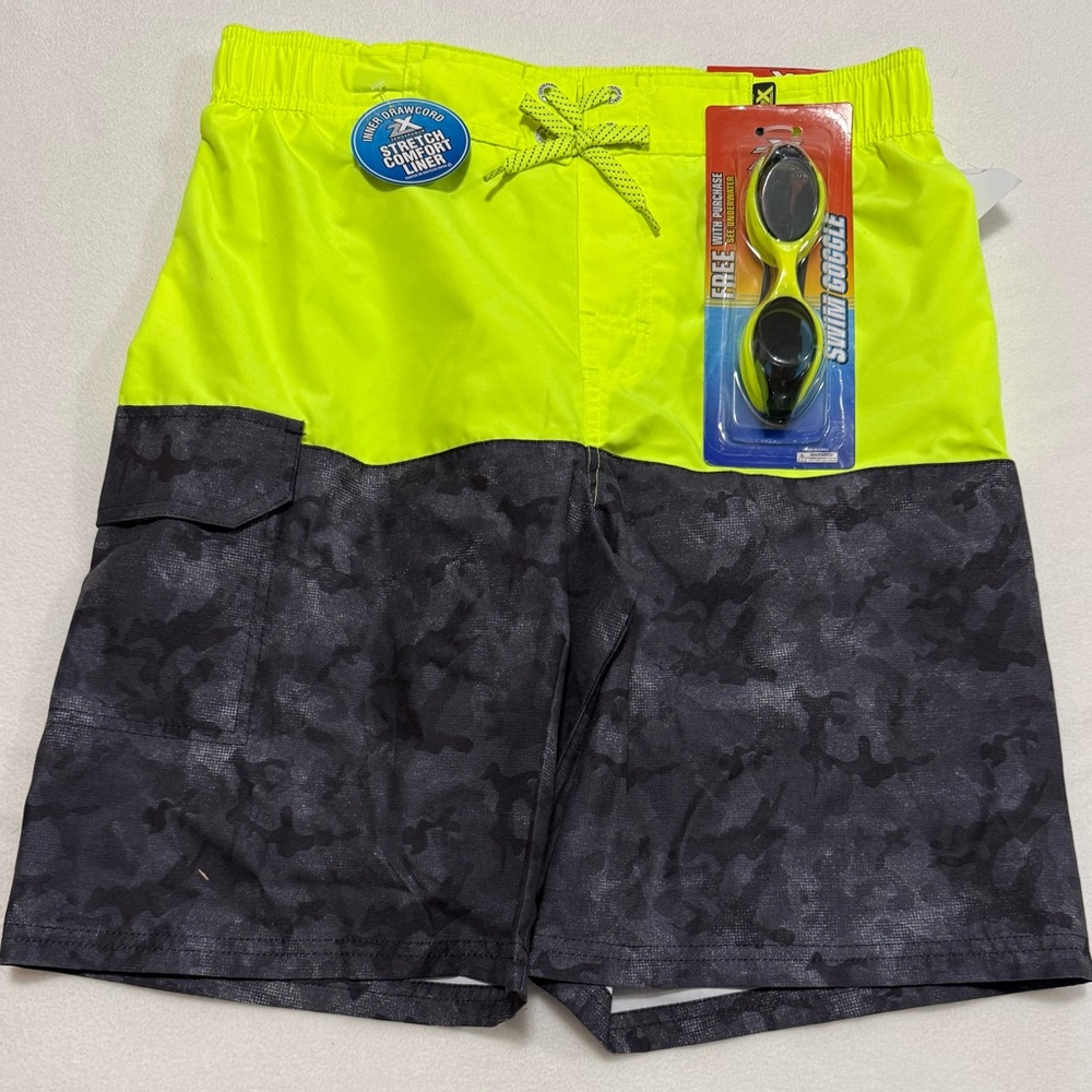 Boys XL 18/20 Swim Short With Swim Goggle UPF50+ Protection - NWT